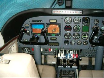 The photo shows an Aero Commander 685: Final Avionics Installation and Ready for Flight Test.