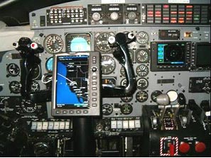 Photo shows a Fairchild SA-226 Avionics Upgrade, Garmin, Entertainment System.
