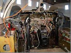 Process of an installation of dual Cobham/Chelton EFIS screens and Wulfsberg communications and navigation equipment in a Cessna Citation. The photo shows during the installation process.