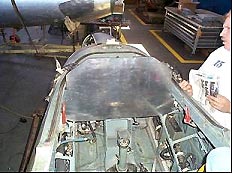 This photo shows the during process of restoration. It depicts a Cobham/Chelton panel.