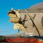 Aircraft recovery image of a crashed Sea Fury (rear).